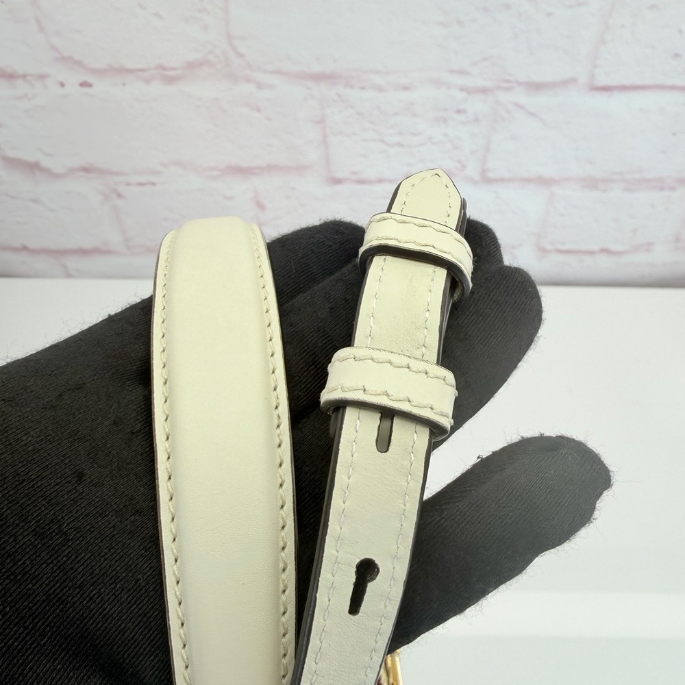 Gucci Sylvie Top Handle Web Chain White Leather Bag Medium - Picture 10 of 16